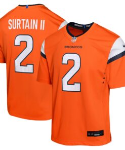 Youth Denver Broncos Patrick Surtain II Orange Mile High Collection Game Jersey JS9016 nicesnker