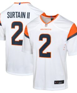 Youth Denver Broncos Patrick Surtain II White Mile High Collection Game Jersey JS7923 nicesnker