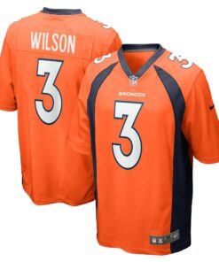 Youth Denver Broncos Russell Wilson Orange Game Jersey JS1604 nicesnker