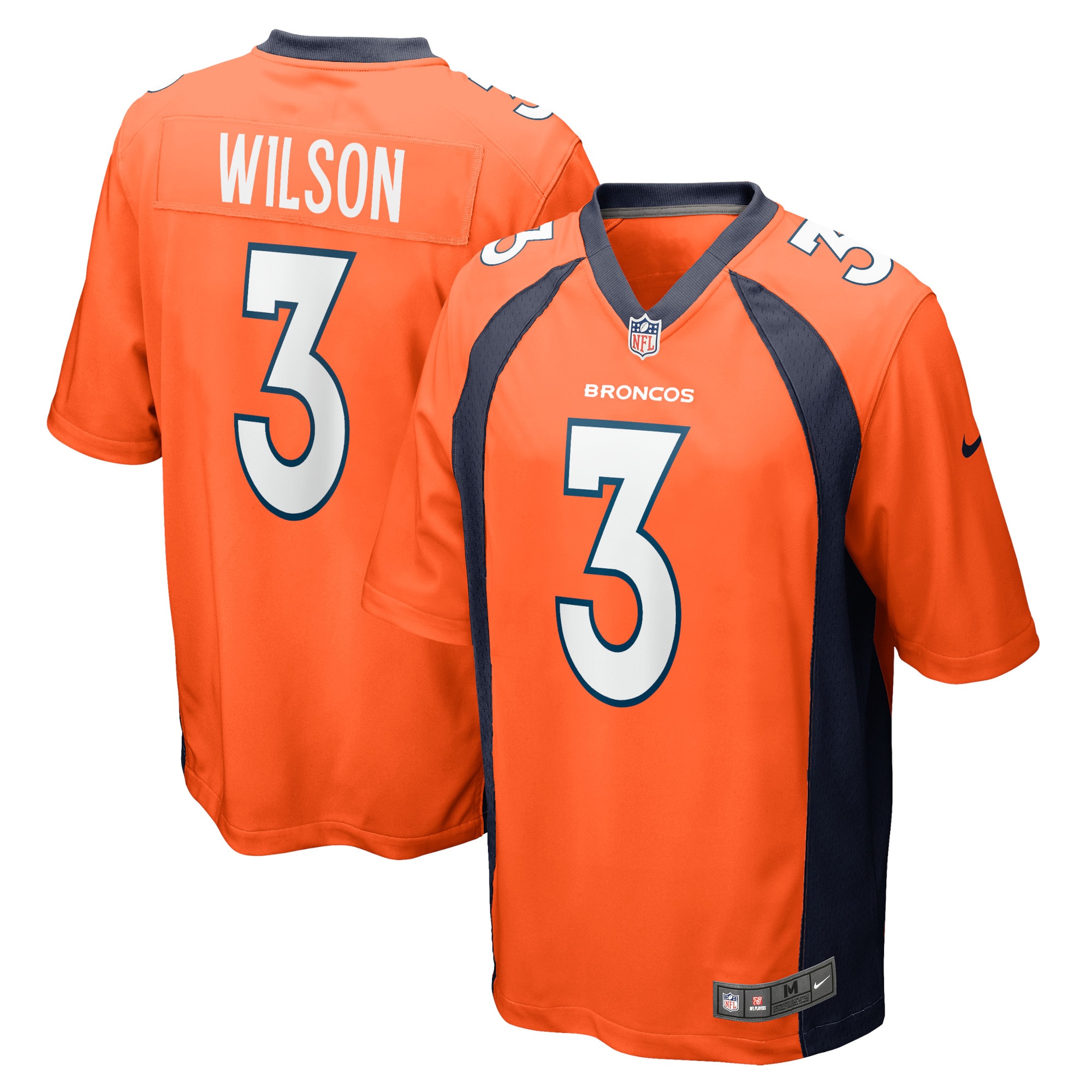 Youth Denver Broncos Russell Wilson Orange Game Jersey JS1604 nicesnker