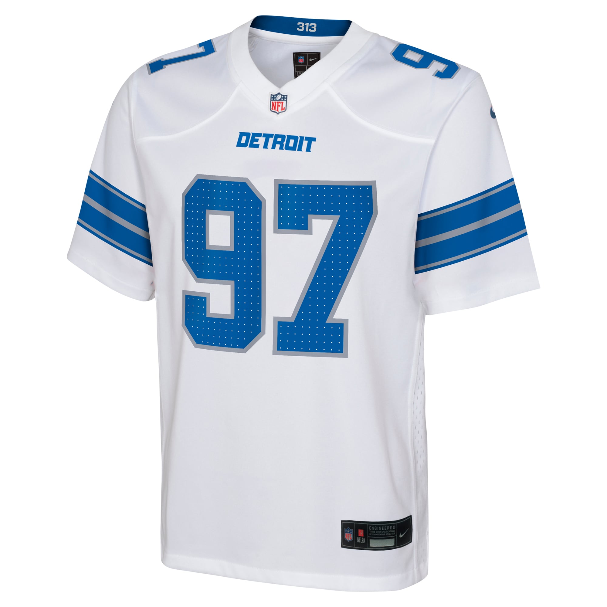 Youth Detroit Lions Aidan Hutchinson White Player Game Jersey JS6784 nicesnker - Image 2