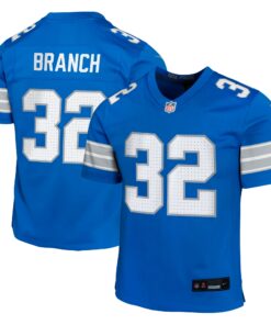 Youth Detroit Lions Brian Branch Blue Team Player Game Jersey JS2772 nicesnker