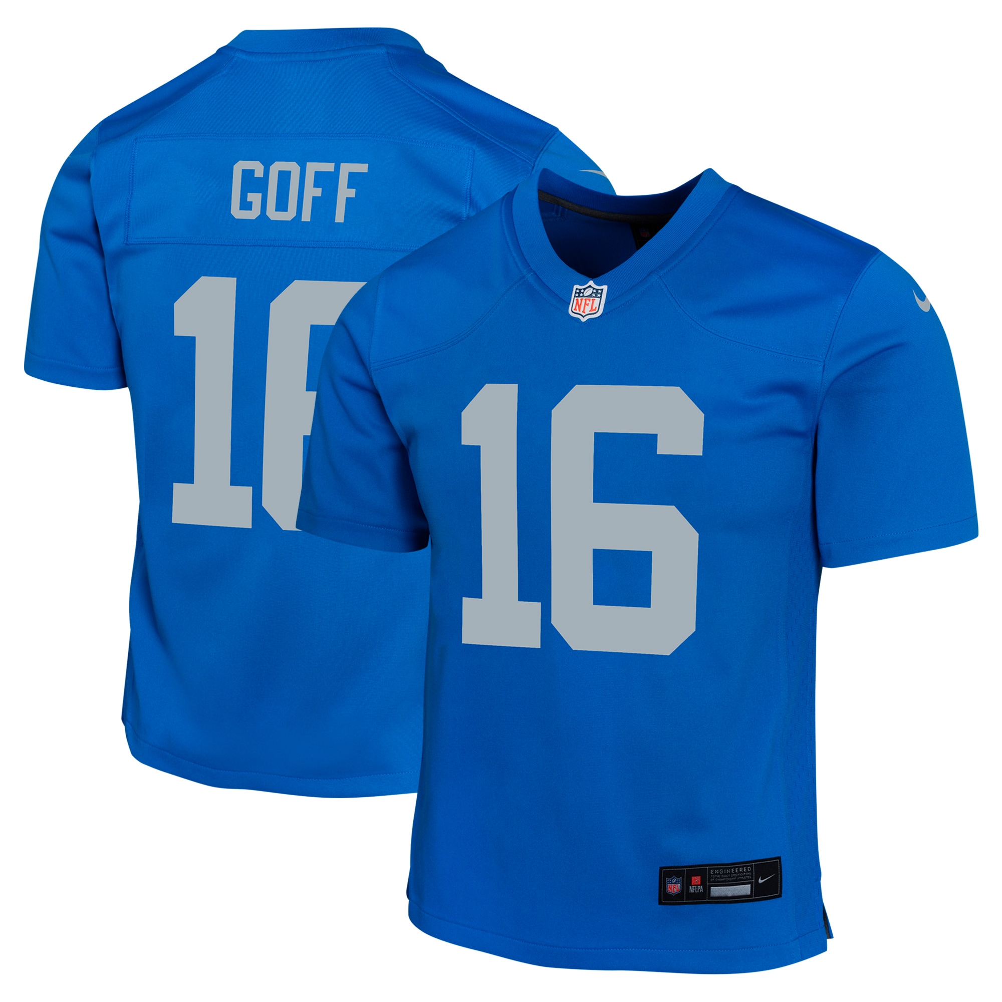 Youth Detroit Lions Jared Goff Blue Alternate Game Jersey JS4323 nicesnker