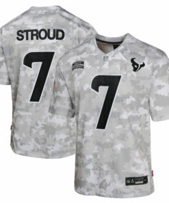 Youth Houston Texans C.J. Stroud Arctic Camo 2024 Salute to Service Game Jersey JS8233 nicesnker