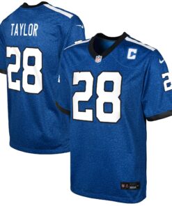 Youth Indianapolis Colts Jonathan Taylor Blue Game Jersey JS7047 nicesnker