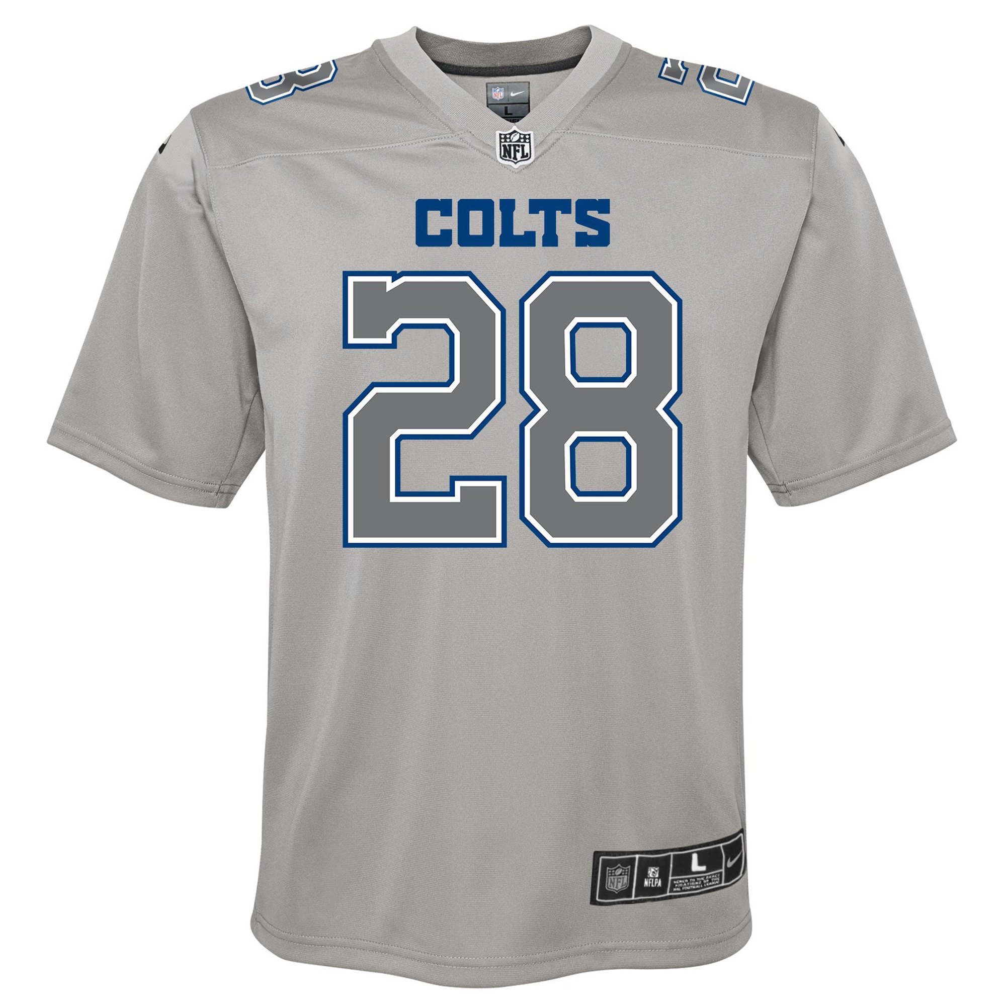 Youth Indianapolis Colts Jonathan Taylor Gray Atmosphere Game Jersey JS4421 nicesnker - Image 2