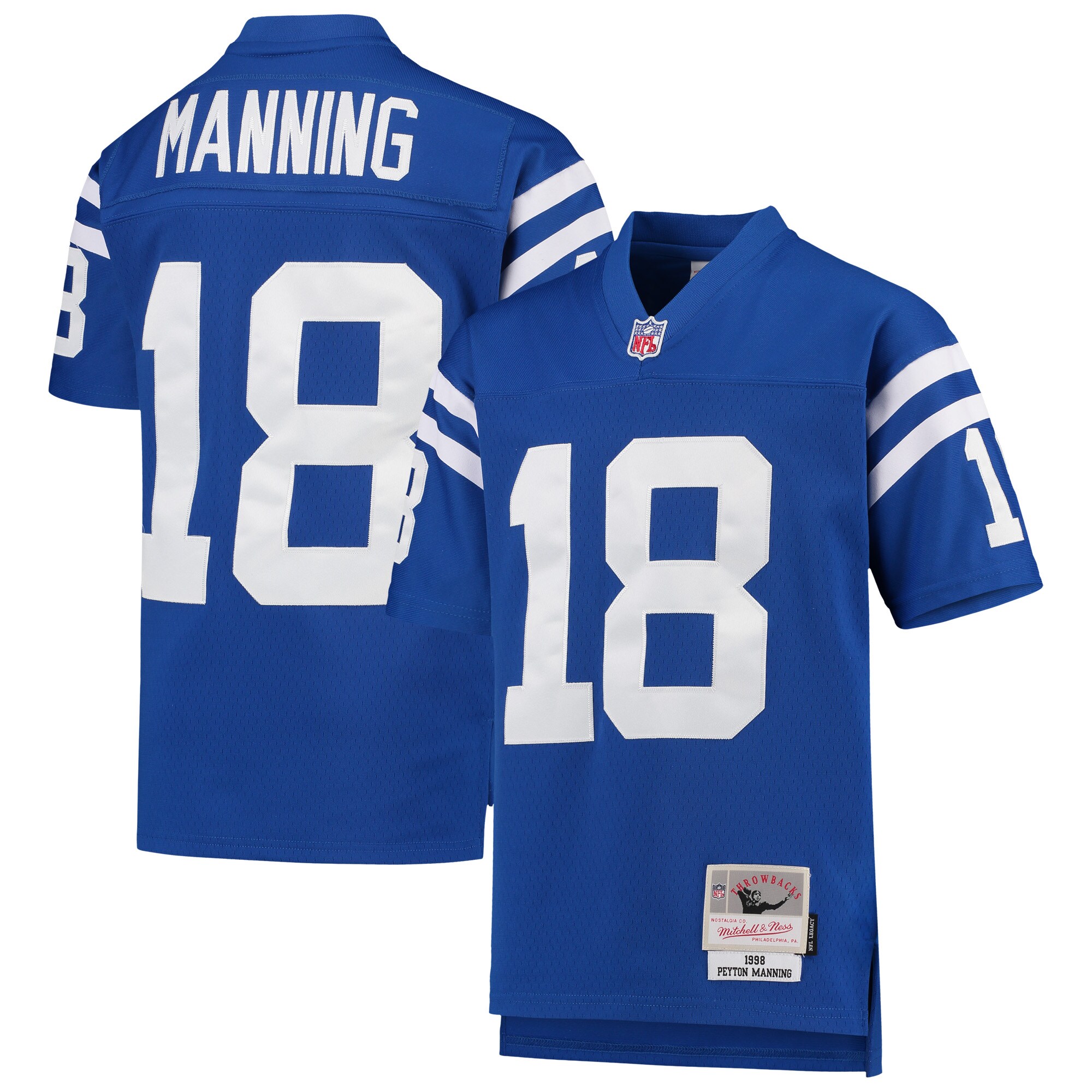 Youth Indianapolis Colts Peyton Manning Mitchell & Ness Royal 1998 Legacy Retired Player Jersey JS7142 nicesnker