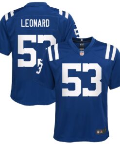 Youth Indianapolis Colts Shaquille Leonard Royal Game Jersey JS3772 nicesnker