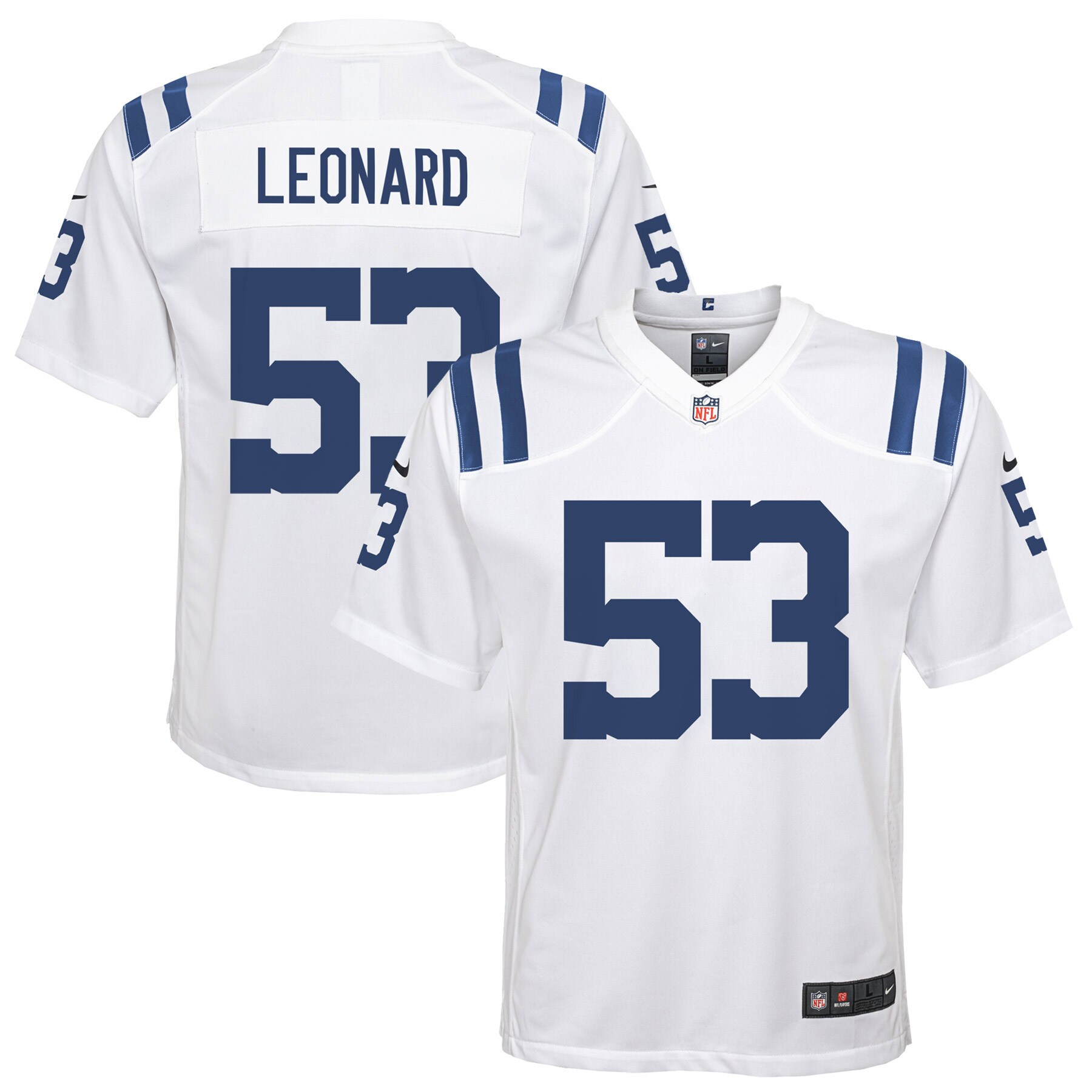 Youth Indianapolis Colts Shaquille Leonard White Game Jersey JS5278 nicesnker