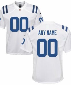 Youth Indianapolis Colts White Custom Game Jersey JS5741 nicesnker