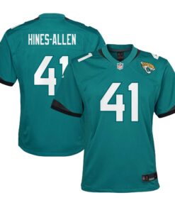 Youth Jacksonville Jaguars Josh Hines-Allen Teal Team Game Jersey JS5646 nicesnker