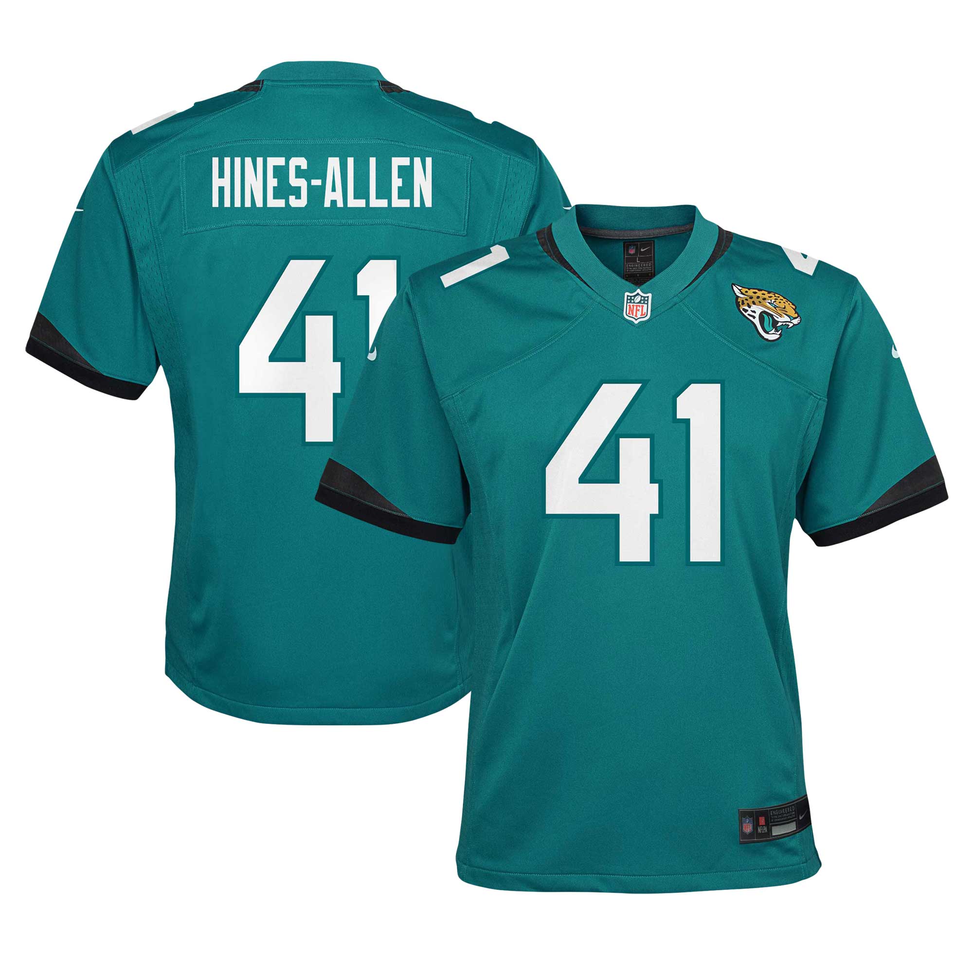 Youth Jacksonville Jaguars Josh Hines-Allen Teal Team Game Jersey JS5646 nicesnker