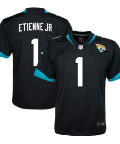Youth Jacksonville Jaguars Travis Etienne Black Alternate Player Game Jersey JS1948 nicesnker