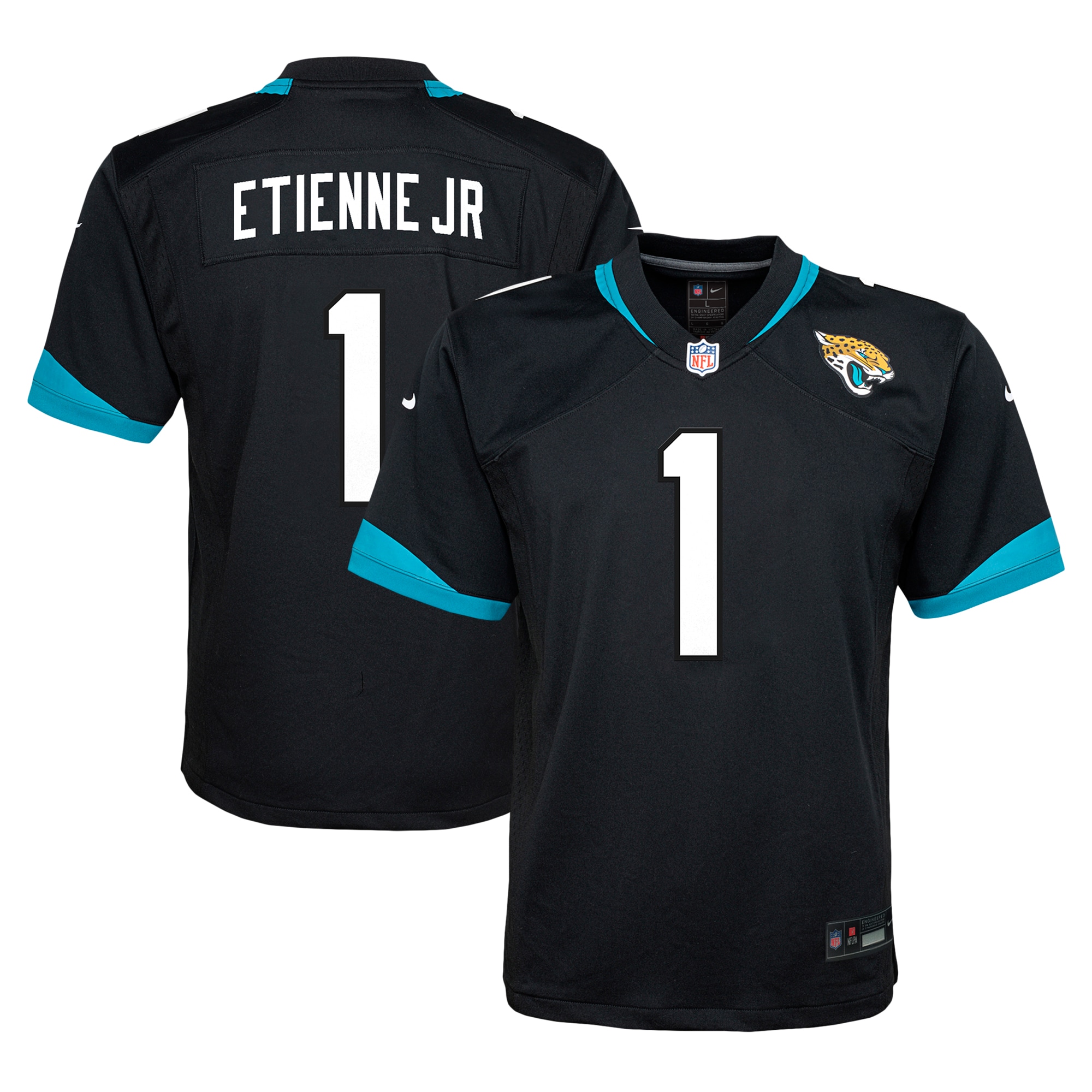 Youth Jacksonville Jaguars Travis Etienne Black Alternate Player Game Jersey JS1948 nicesnker