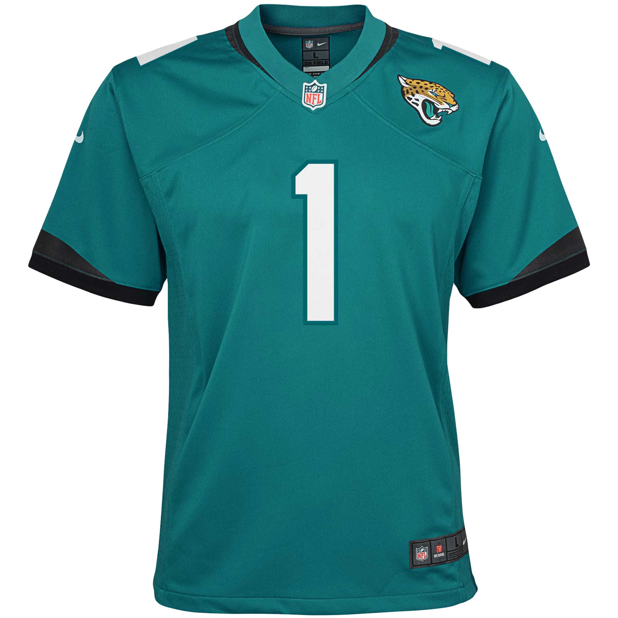 Youth Jacksonville Jaguars Travis Etienne Teal Game Jersey JS9822 nicesnker - Image 2