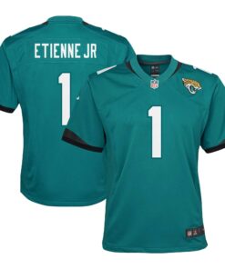 Youth Jacksonville Jaguars Travis Etienne Teal Game Jersey JS9822 nicesnker