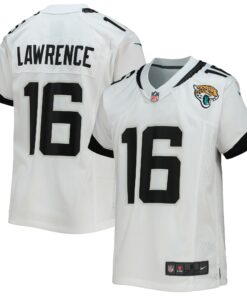 Youth Jacksonville Jaguars Trevor Lawrence White Game Jersey JS1528 nicesnker