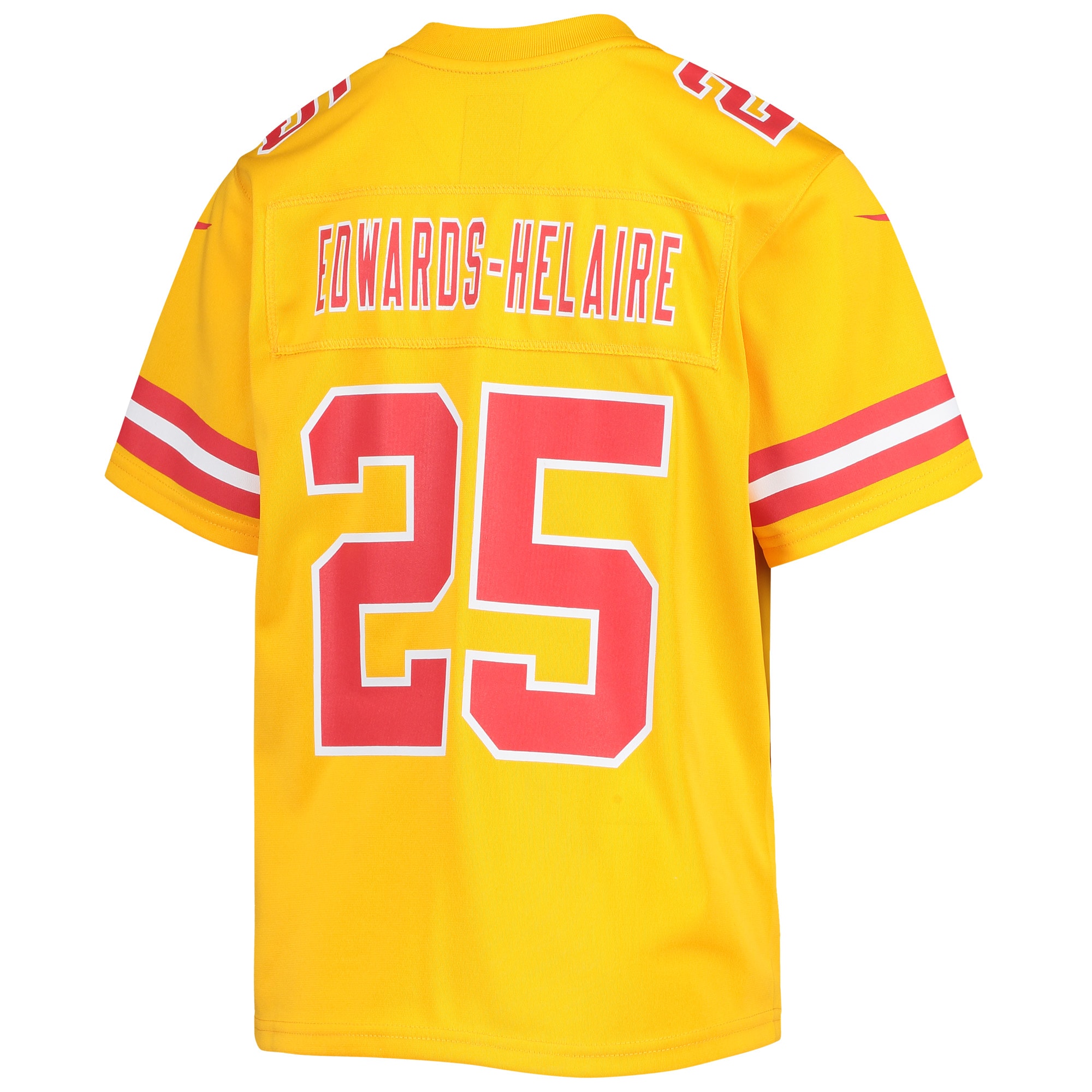 Youth Kansas City Chiefs Clyde Edwards-Helaire Gold Inverted Team Game Jersey JS6932 nicesnker - Image 3