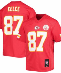 Youth Kansas City Chiefs Travis Kelce Red Player Jersey JS9305 nicesnker