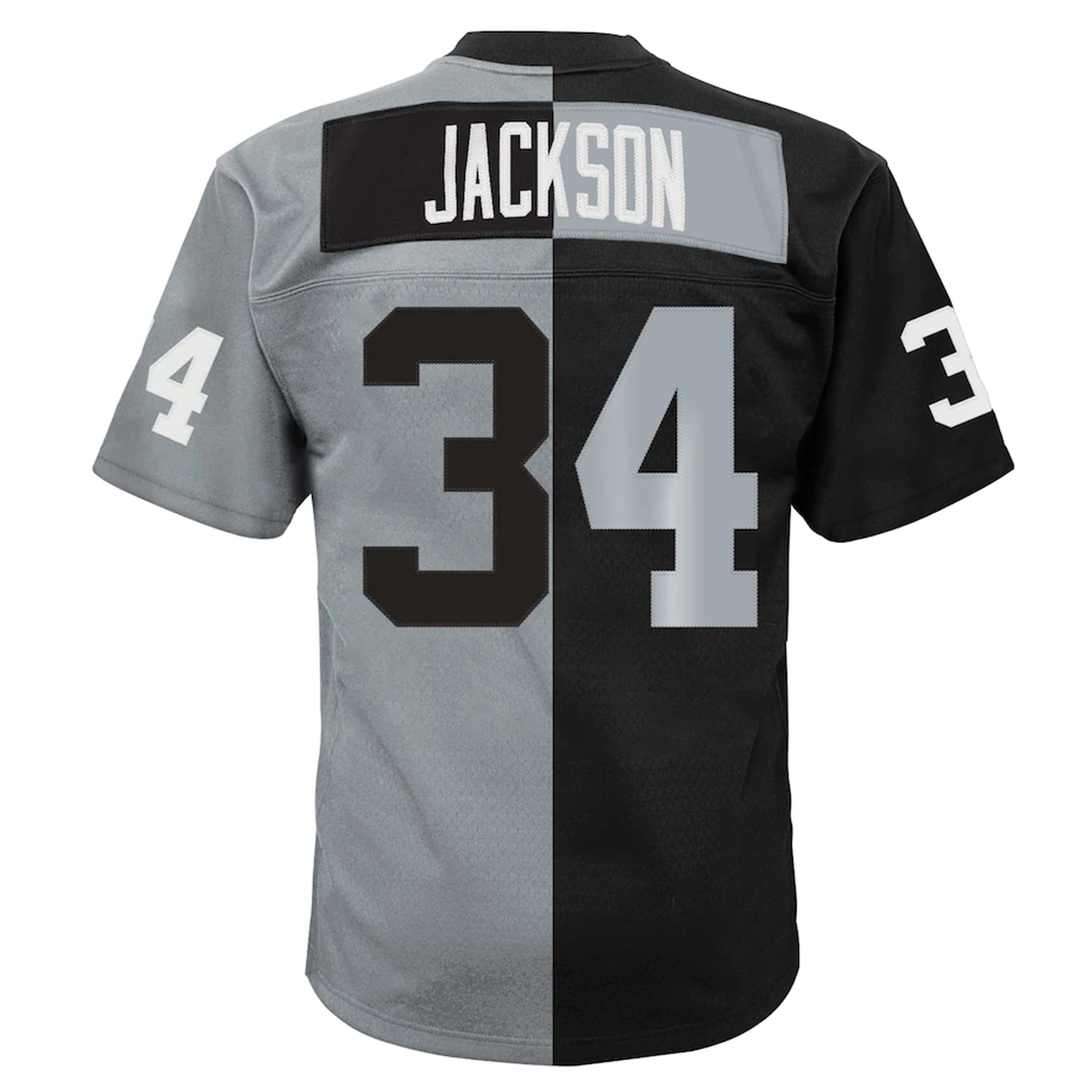Youth Las Vegas Raiders Bo Jackson Mitchell & Ness Black/Silver Split Legacy Jersey JS3381 nicesnker - Image 3