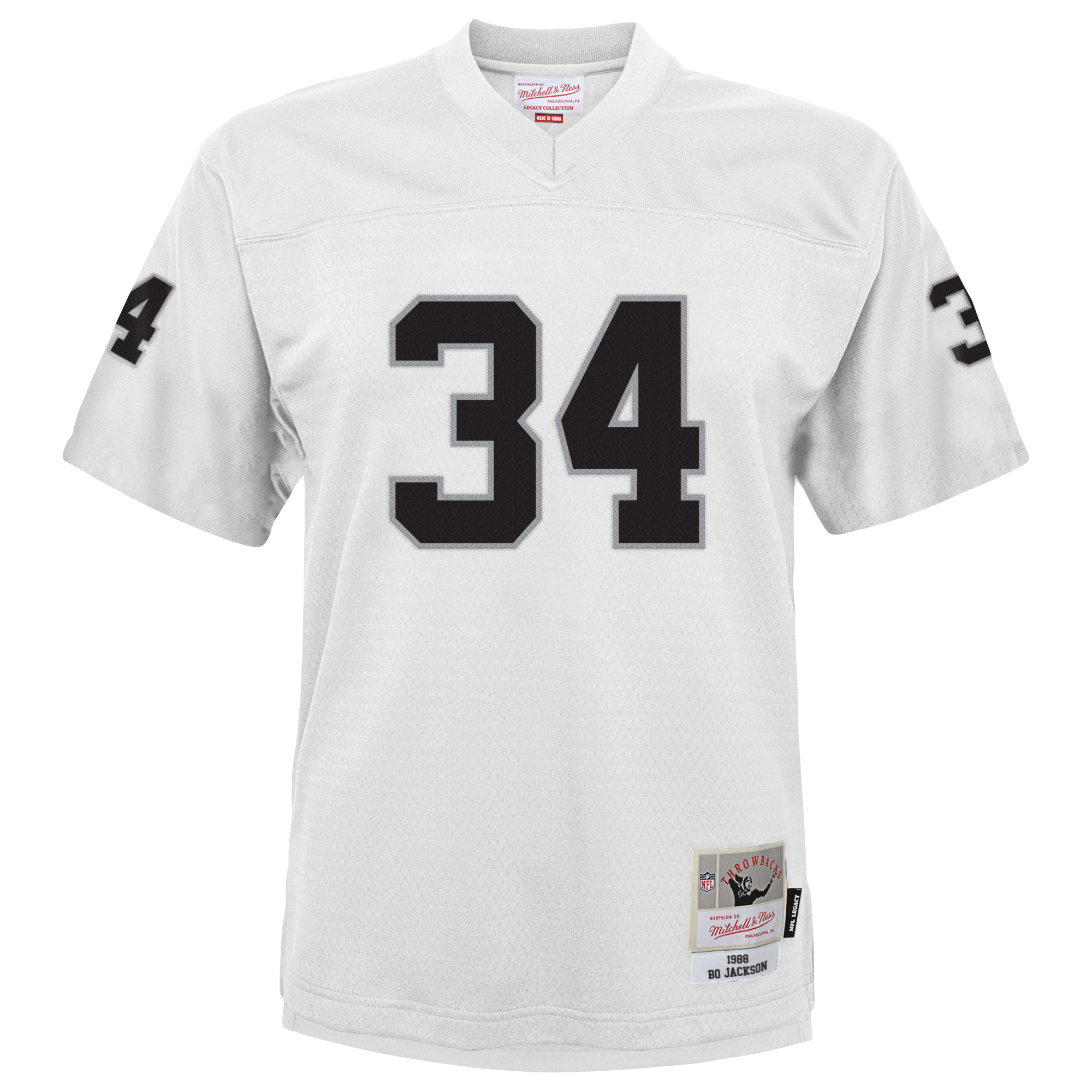 Youth Las Vegas Raiders Bo Jackson Mitchell & Ness White 1988 Retired Player Legacy Jersey JS1395 nicesnker - Image 2