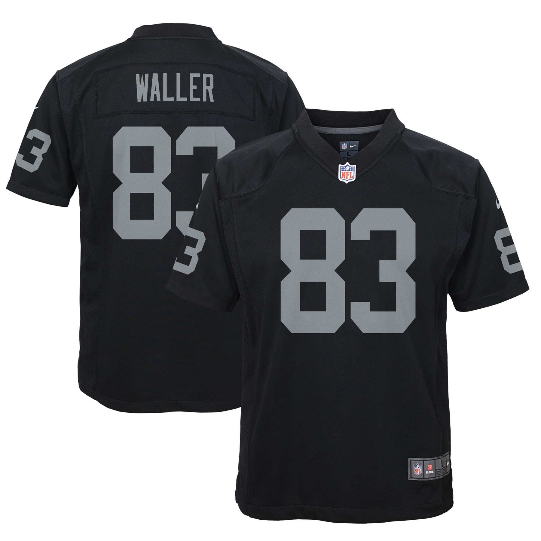 Youth Las Vegas Raiders Darren Waller Black Game Jersey JS6965 nicesnker