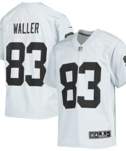 Youth Las Vegas Raiders Darren Waller Silver Inverted Team Game Jersey JS1626 nicesnker