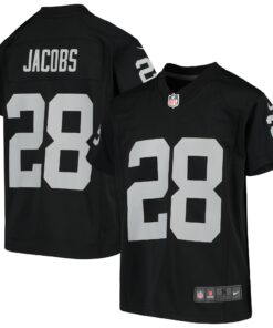 Youth Las Vegas Raiders Josh Jacobs Black Game Jersey JS3222 nicesnker