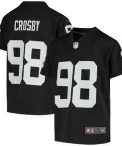 Youth Las Vegas Raiders Maxx Crosby Black Game Jersey JS3857 nicesnker