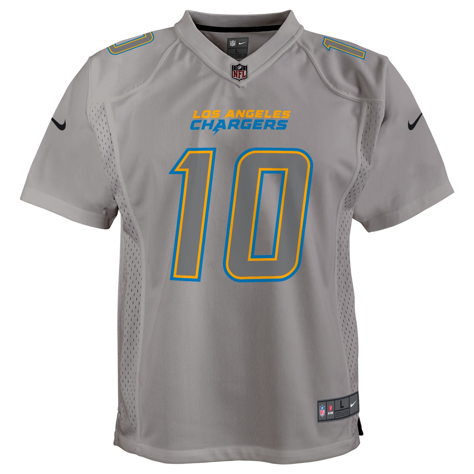 Youth Los Angeles Chargers Justin Herbert Gray Atmosphere Game Jersey JS2204 nicesnker - Image 2