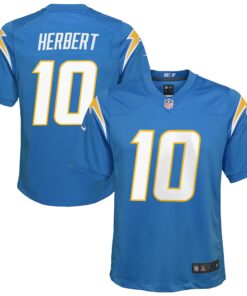 Youth Los Angeles Chargers Justin Herbert Powder Blue Game Jersey JS8875 nicesnker