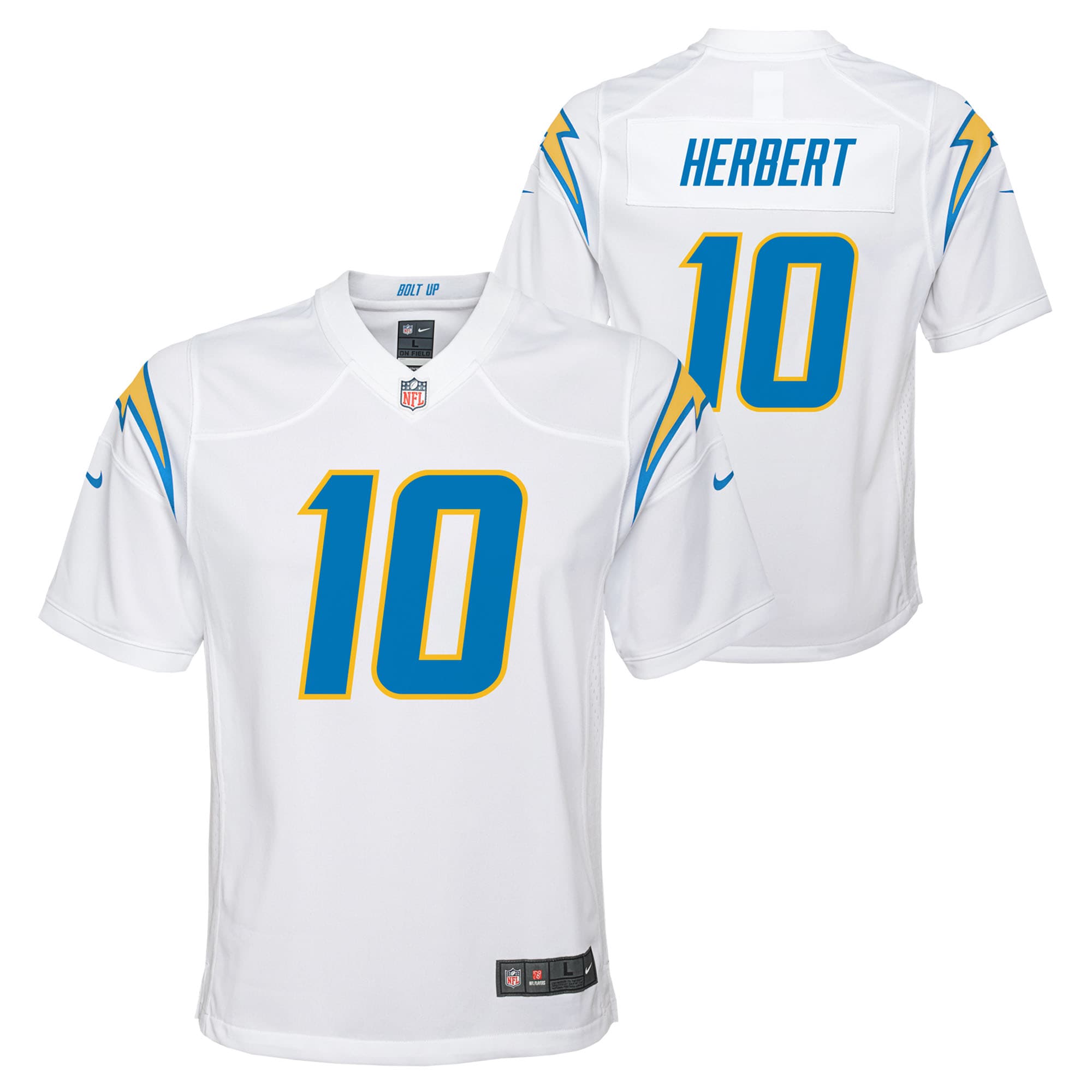 Youth Los Angeles Chargers Justin Herbert White Game Jersey JS7157 nicesnker