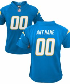 Youth Los Angeles Chargers Powder Blue Custom Game Jersey JS8729 nicesnker