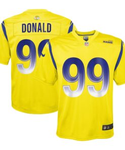 Youth Los Angeles Rams Aaron Donald Gold Inverted Game Jersey JS3372 nicesnker