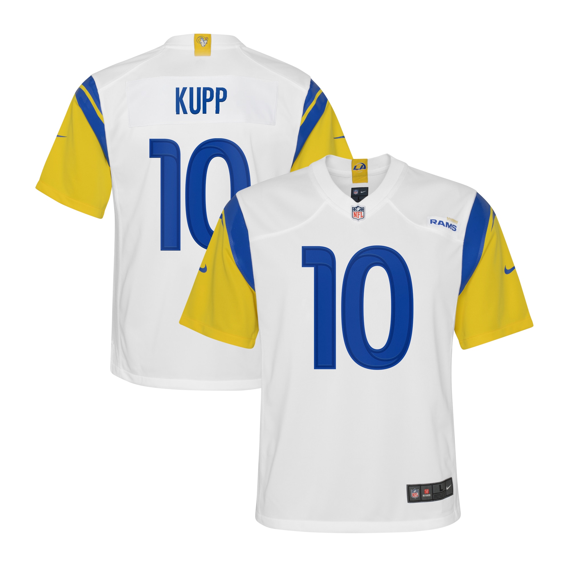 Youth Los Angeles Rams Cooper Kupp White Game Jersey JS6888 nicesnker