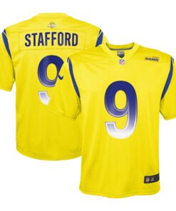 Youth Los Angeles Rams Matthew Stafford Gold Inverted Game Jersey JS5434 nicesnker