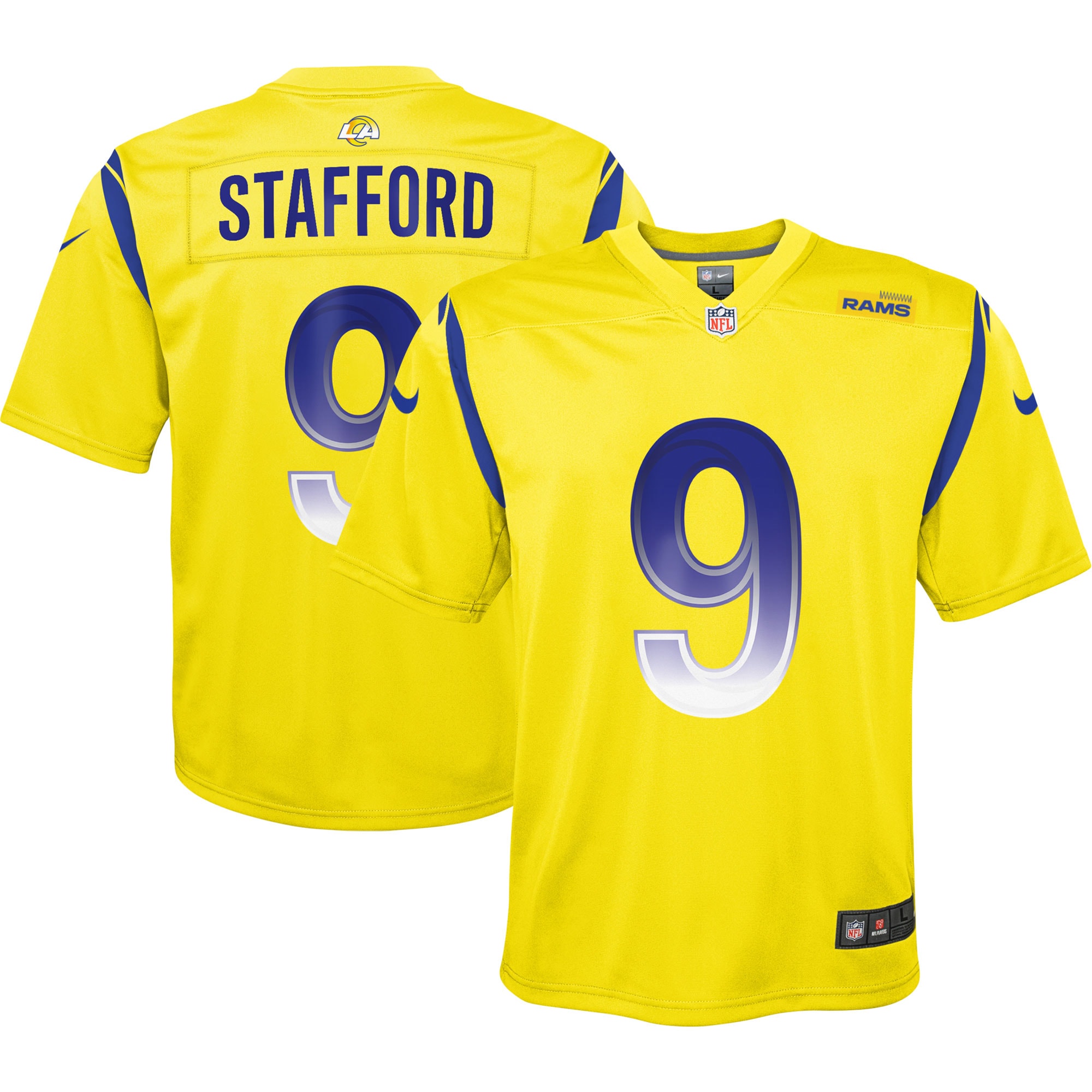 Youth Los Angeles Rams Matthew Stafford Gold Inverted Game Jersey JS5434 nicesnker