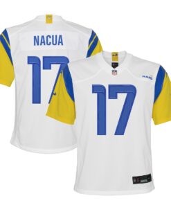 Youth Los Angeles Rams Puka Nacua White Game Jersey JS1869 nicesnker
