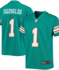 Youth Miami Dolphins Tua Tagovailoa Aqua Game Jersey JS4916 nicesnker