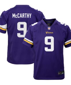 Youth Minnesota Vikings J.J. McCarthy Purple Team Player Game Jersey JS6776 nicesnker