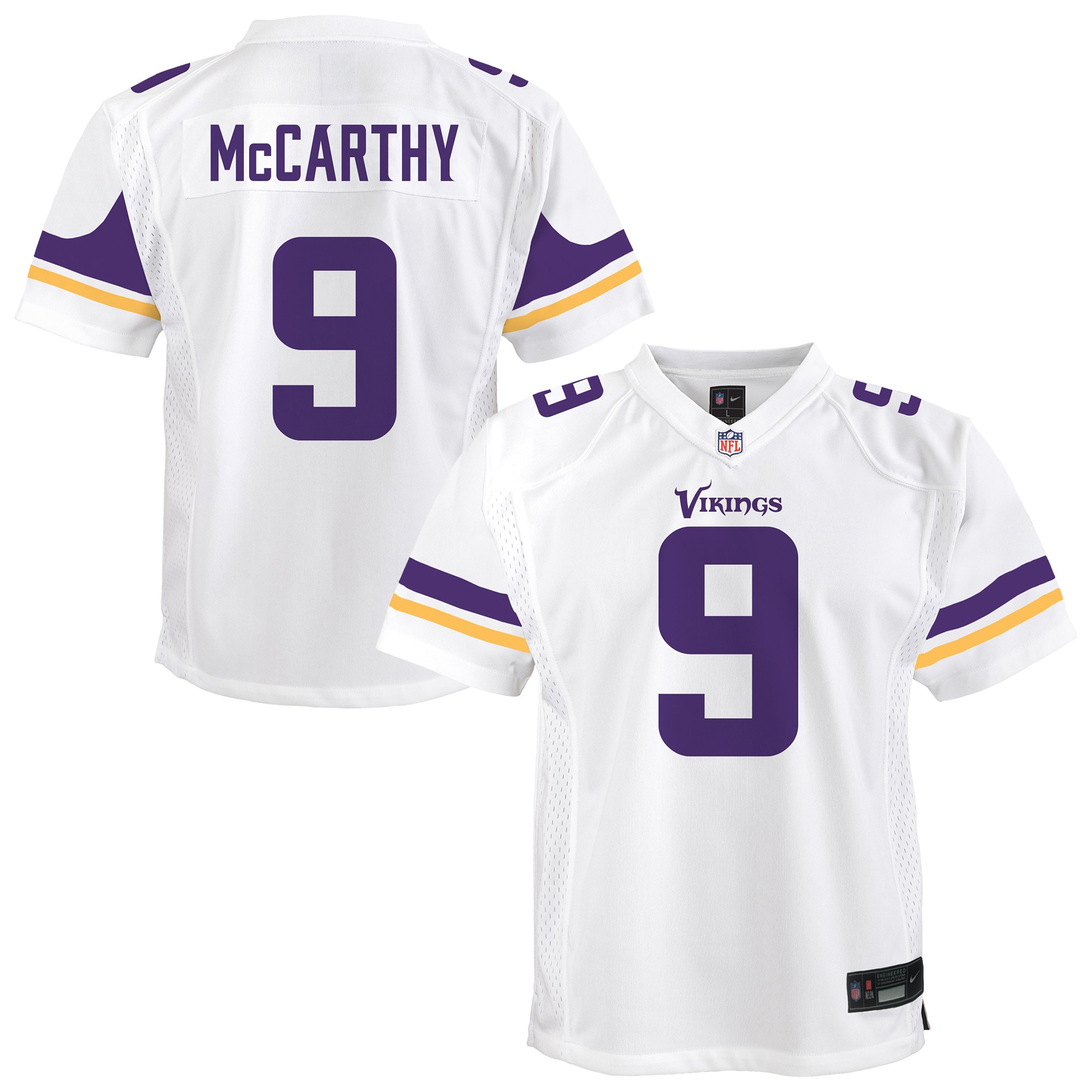 Youth Minnesota Vikings J.J. McCarthy White Game Jersey JS5524 nicesnker
