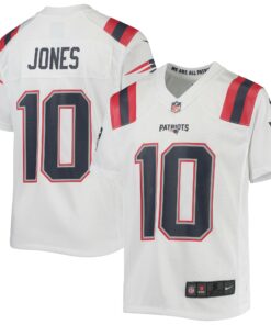 Youth New England Patriots Mac Jones White Game Jersey JS7804 nicesnker
