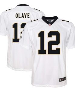 Youth New Orleans Saints Chris Olave White Game Jersey JS1682 nicesnker