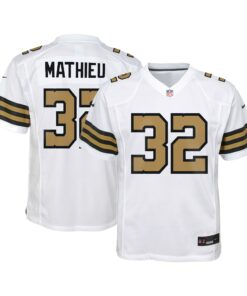 Youth New Orleans Saints Tyrann Mathieu White Game Jersey JS6875 nicesnker