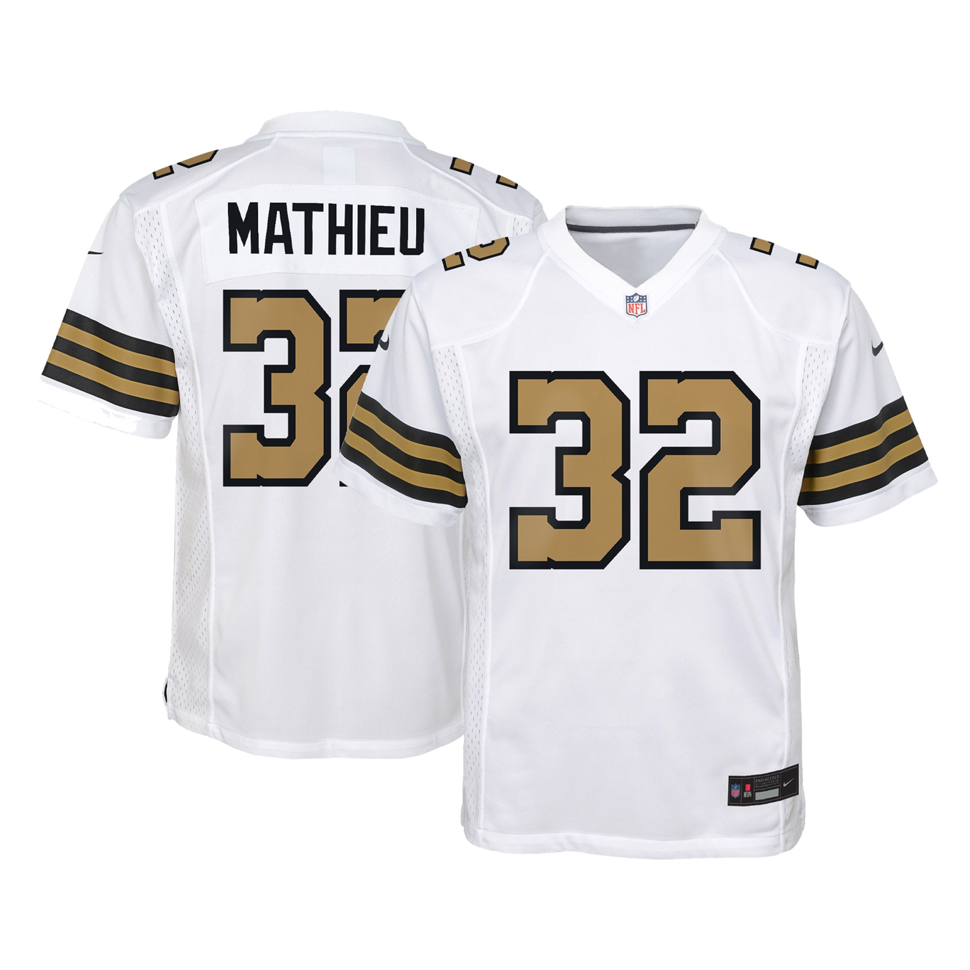 Youth New Orleans Saints Tyrann Mathieu White Game Jersey JS6875 nicesnker
