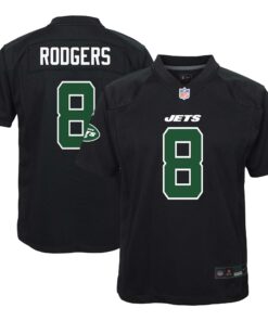 Youth New York Jets Aaron Rodgers Black Game Fashion Jersey JS6133 nicesnker