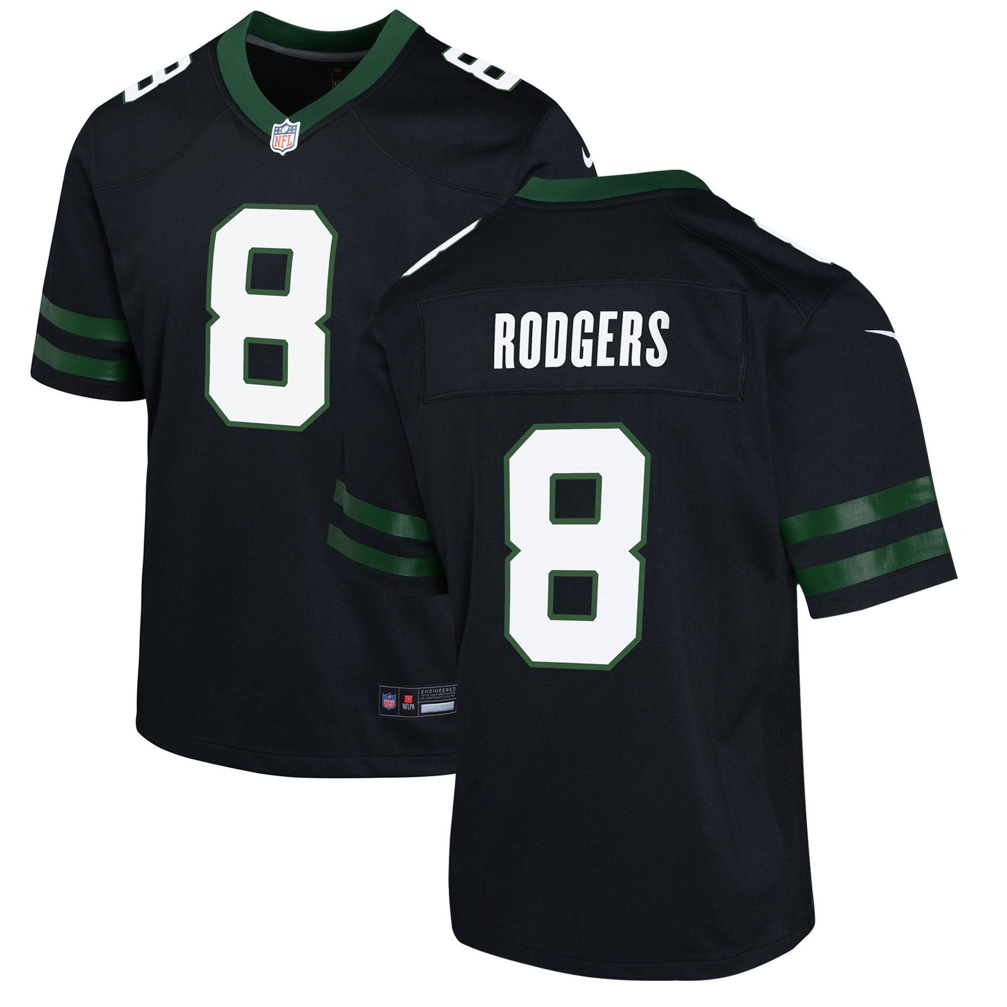 Youth New York Jets Aaron Rodgers Legacy Black Alternate Game Jersey JS7659 nicesnker