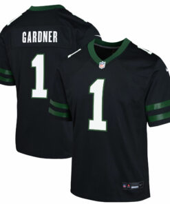 Youth New York Jets Ahmad Sauce Gardner Legacy Black Alternate Game Jersey JS2625 nicesnker
