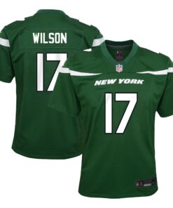Youth New York Jets Garrett Wilson Green Game Jersey JS3224 nicesnker
