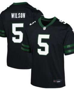 Youth New York Jets Garrett Wilson Legacy Black Alternate Game Jersey JS6256 nicesnker